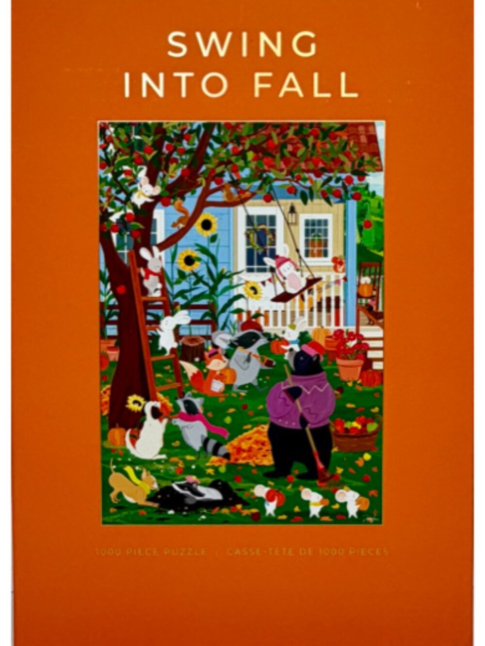 Hobbry Swing Into Fall 1000 Piece Jigsaw Puzzle Autumn Animals & Apple Orchard